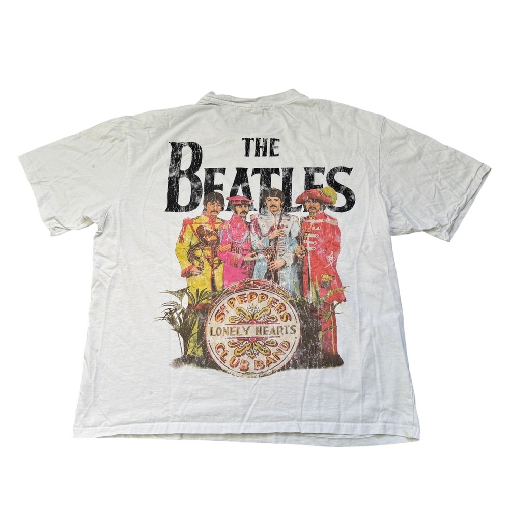 The Beatles Sgt Peppers Lonely Hearts Club Band Graphic T-Shirt White Mens XL